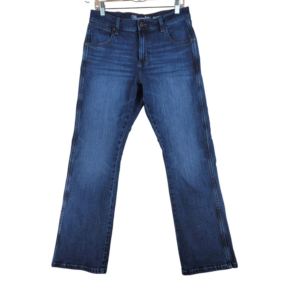 Wrangler Retro Relaxed Boot Mens 30x30.5 Blue Denim Jeans Western Cowboy Rodeo